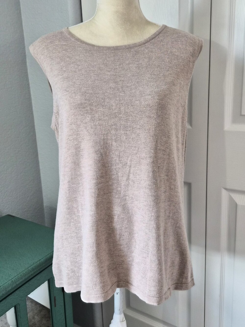 Jones Wear Tan Knit Shell Sweater XL Minimalist Neutral Aesthetic